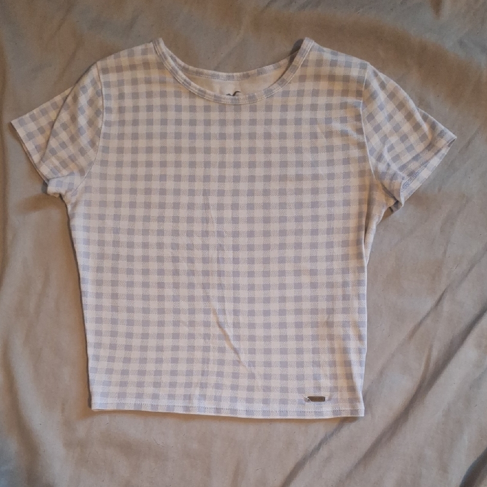 Blue and White Checkered T-Shirt